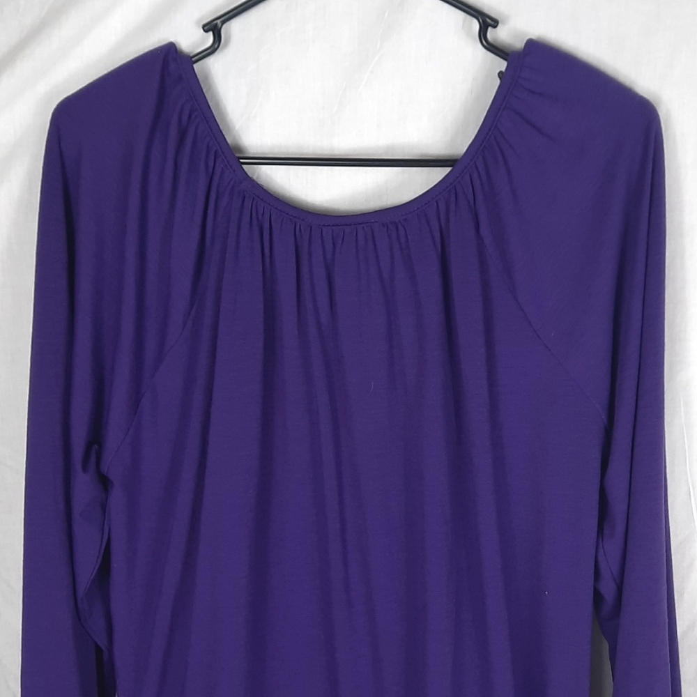 Ella Samani Womens Stretch Blouse 1X Purple NEW With Tag - Picture 8 of 10